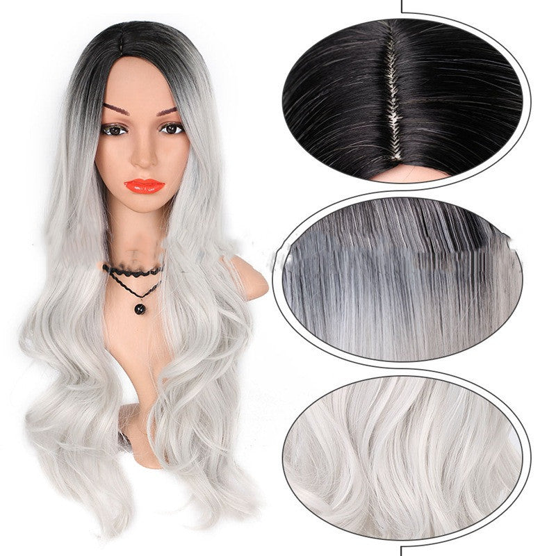 Wig foreign trade wig female gradient chemical fiber wig wig Wig foreign trade wig female gradient chemical fiber wig wig